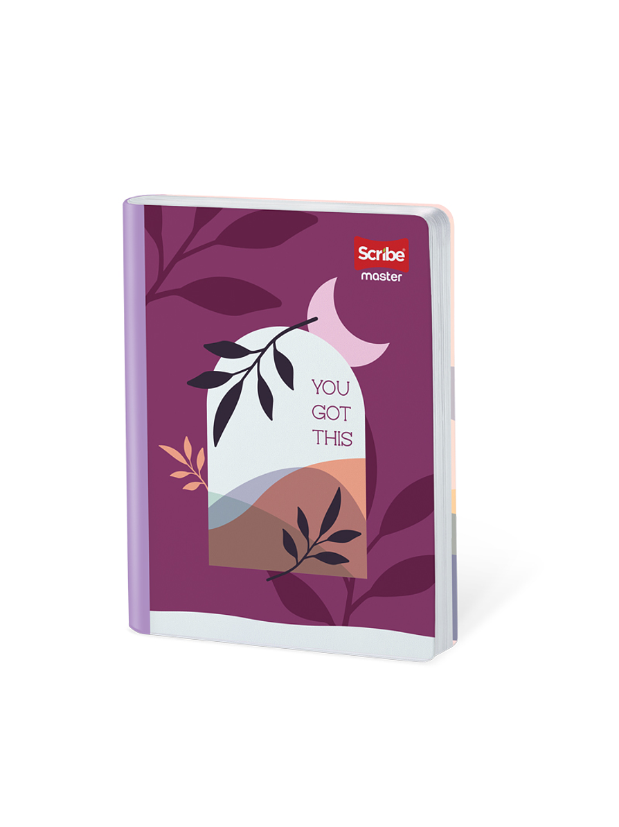 Cuaderno Cosido Master Femenino 50 Hojas Cuadros 5