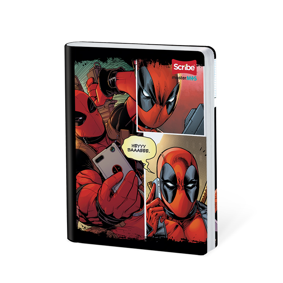 Cuaderno Cosido Deadpool 100 Hojas Cuadros  1