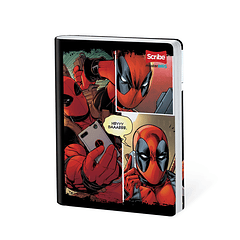 Cuaderno Cosido Deadpool 100 Hojas Cuadros 