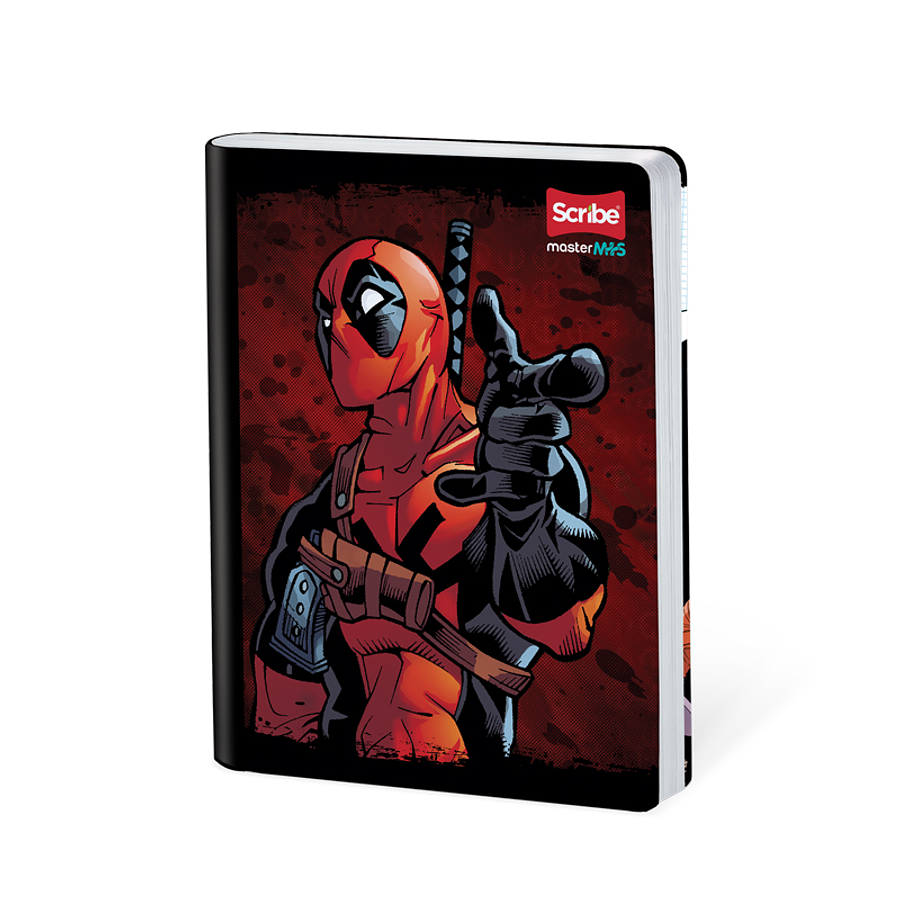 Cuaderno Cosido Deadpool 100 Hojas Cuadros  2