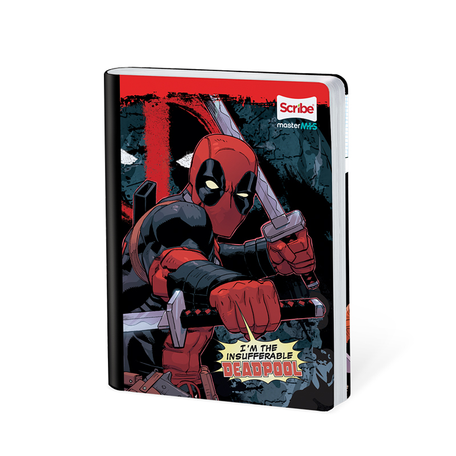 Cuaderno Cosido Deadpool 100 Hojas Cuadros  3