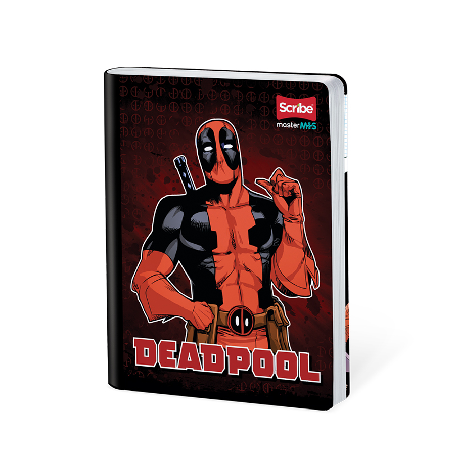 Cuaderno Cosido Deadpool 100 Hojas Cuadros  4