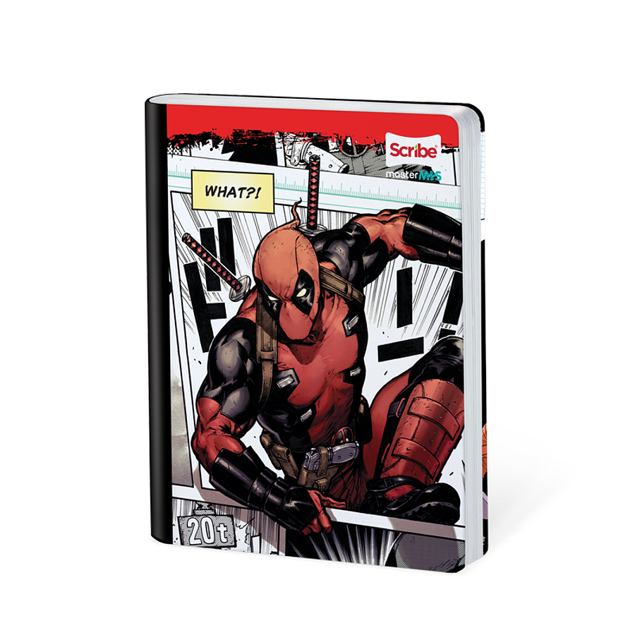 Cuaderno Cosido Deadpool 50 Hojas Cuadros  4