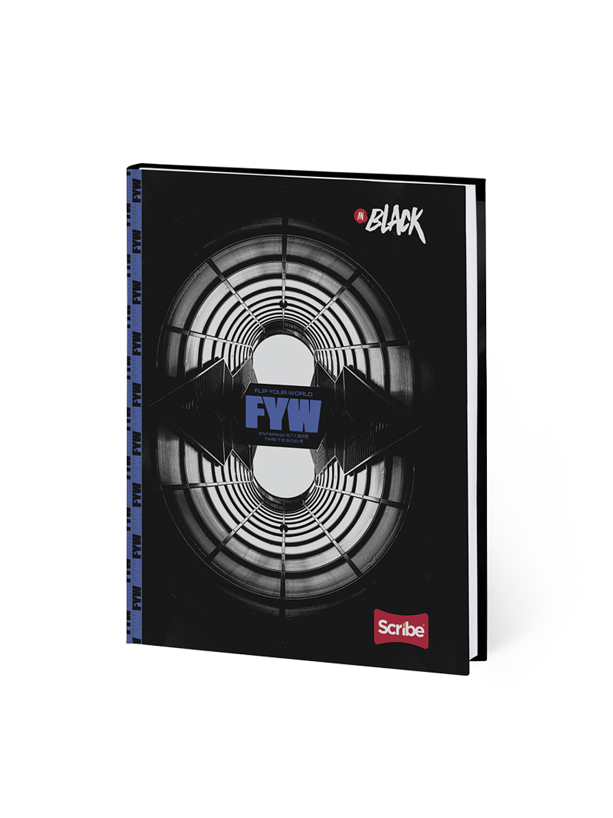 Cuaderno Pasta Dura Inblack 90 Hojas Cuadros 1