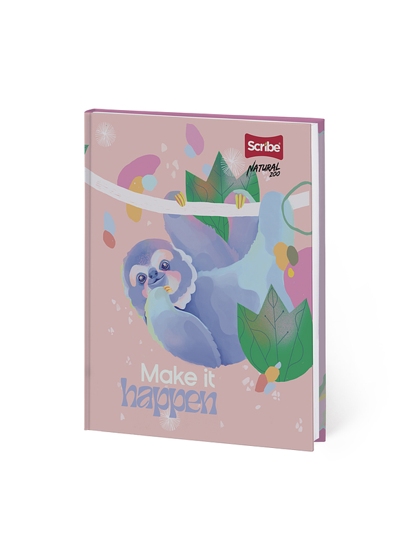 Cuaderno Pasta Dura Natural Zoo 90 Hojas Cuadros 1