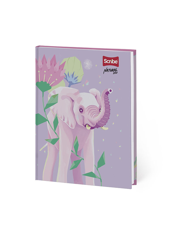 Cuaderno Pasta Dura Natural Zoo 90 Hojas Cuadros 4