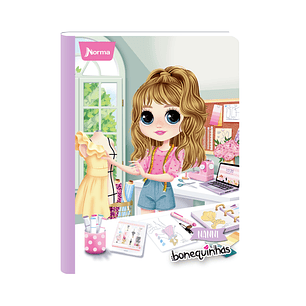 Cuaderno Cosido Norma Bonequinhas Dolls 50 Hojas Cuadros