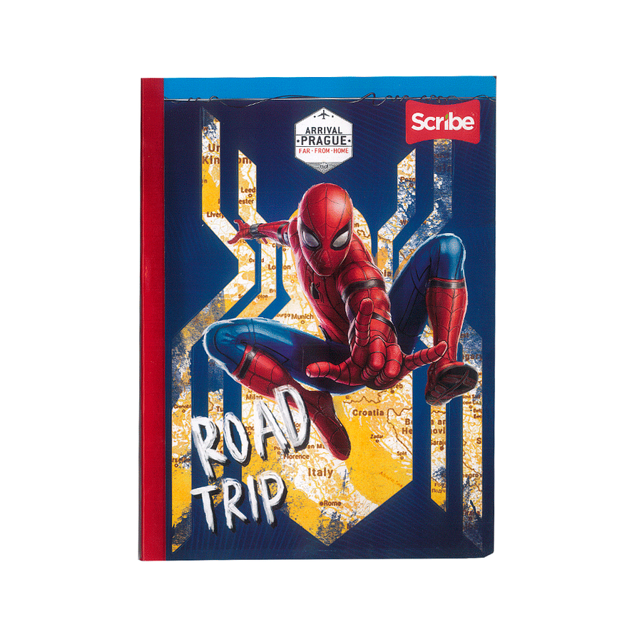 Cuaderno Cosido Spiderman 100 Hojas Cuadros  4