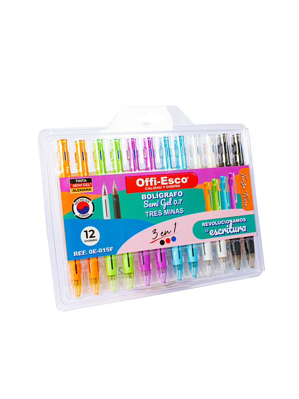 Lapicero Semi Gel Offi-Esco 3 En 1 X 1 Unidad  1