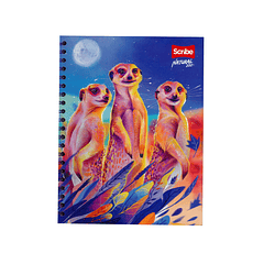 Cuaderno Catedrático Pasta Dura Scribe Natural Zoo 80 Hojas Cuadros