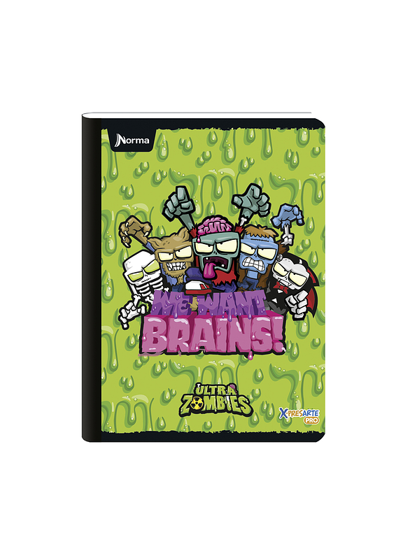 Cuaderno Cosido Norma X-Presarte Ultra Zombies 50 Hojas Cuadros 1