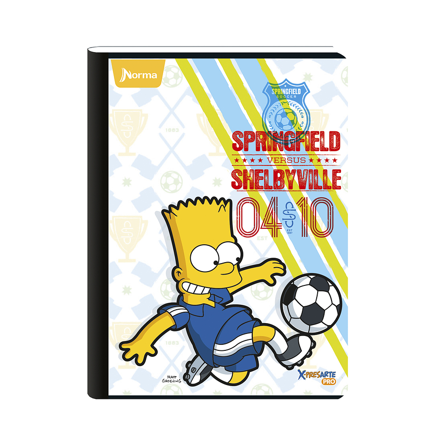 Cuaderno Cosido Norma X-Presarte Simpsons 50 Hojas Cuadros 5