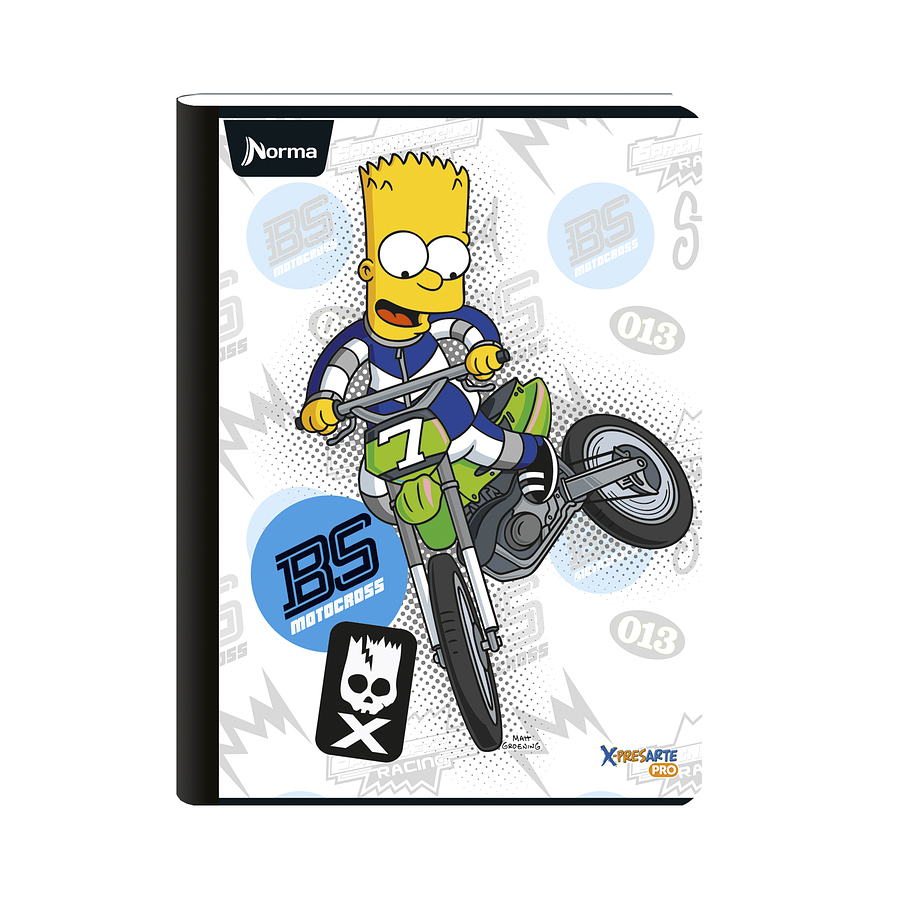 Cuaderno Cosido Norma X-Presarte Simpsons 50 Hojas Cuadros 8