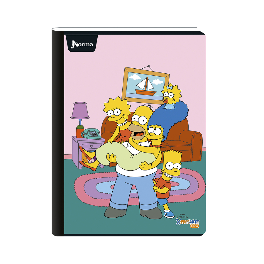 Cuaderno Cosido Norma X-Presarte Simpsons 50 Hojas Cuadros 10