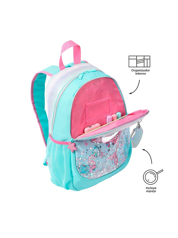 Morral Totto Para Niña Pink Ocean M Azul 6