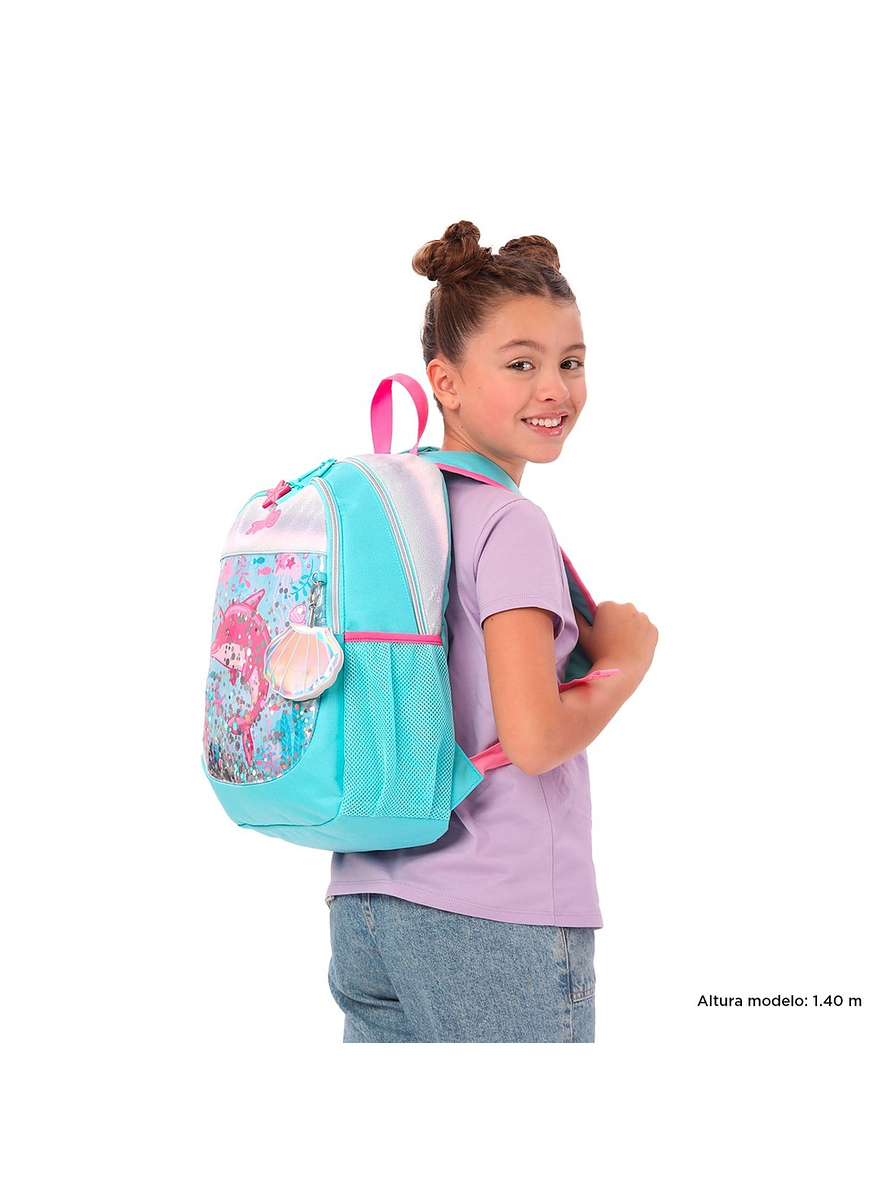 Morral Totto Para Niña Pink Ocean M Azul 3