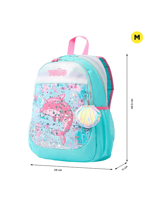 Morral Totto Para Niña Pink Ocean M Azul 4