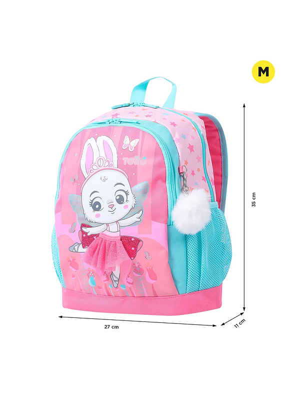 Morral Totto Para Niña Dancing Rabbit M Rosa 4