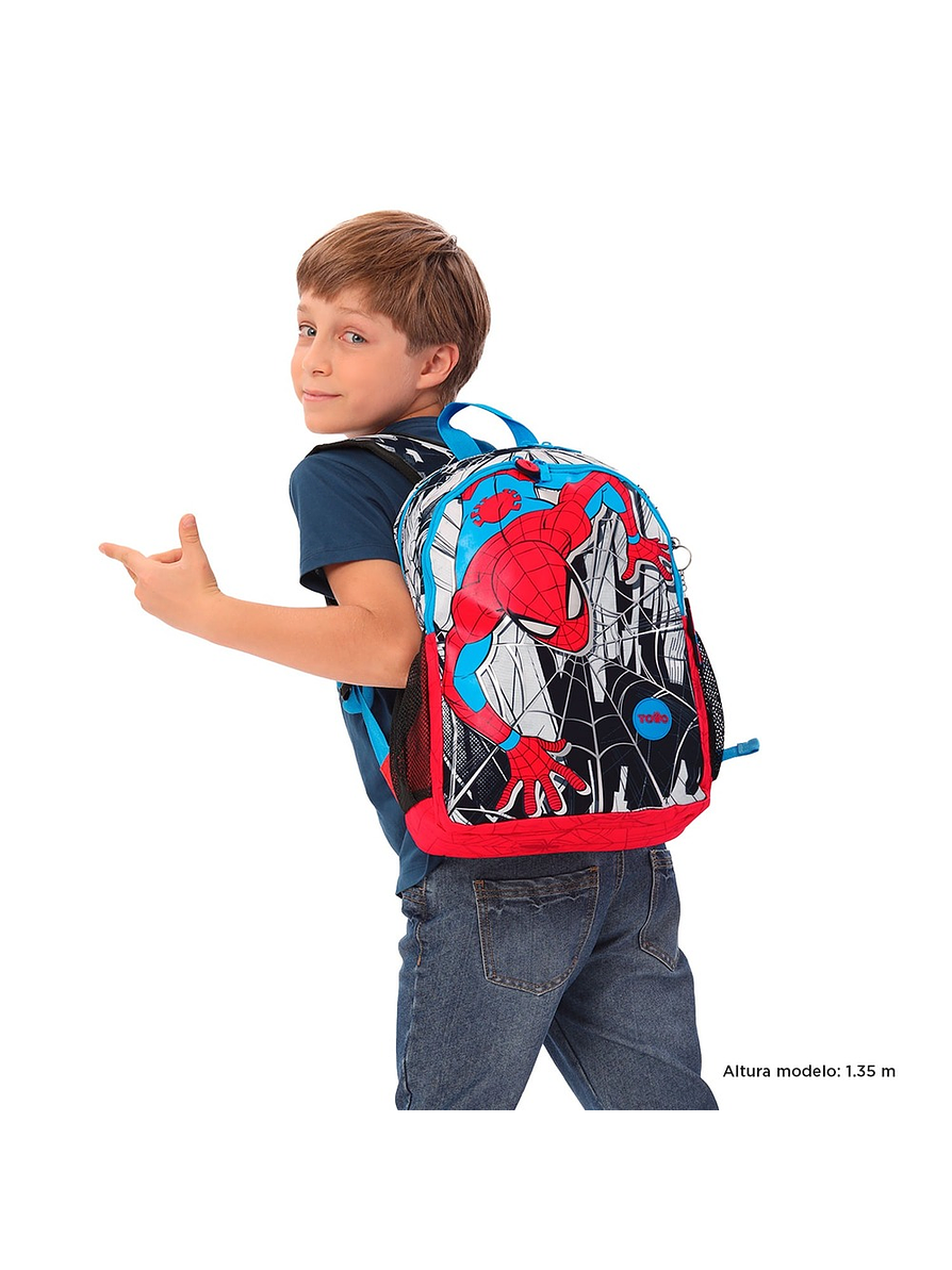 Morral Totto Para Niño Spiderman City M Blanco 3