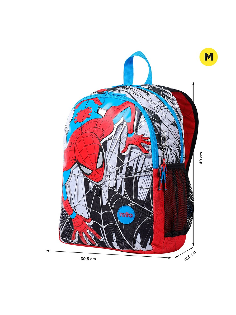 Morral Totto Para Niño Spiderman City M Blanco 4