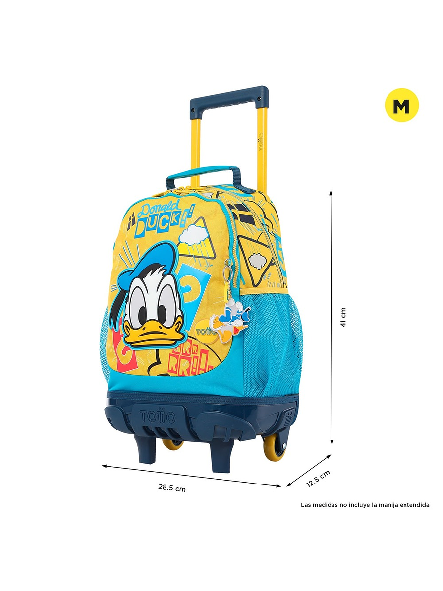 Morral Totto Con Ruedas Niño Bomper Donald M amarillo 4