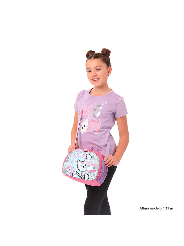 Lonchera Totto Para Niña Selfie Cat Rosada 3
