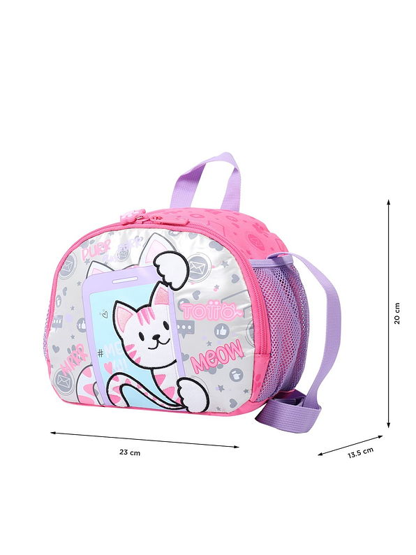 Lonchera Totto Para Niña Selfie Cat Rosada 4