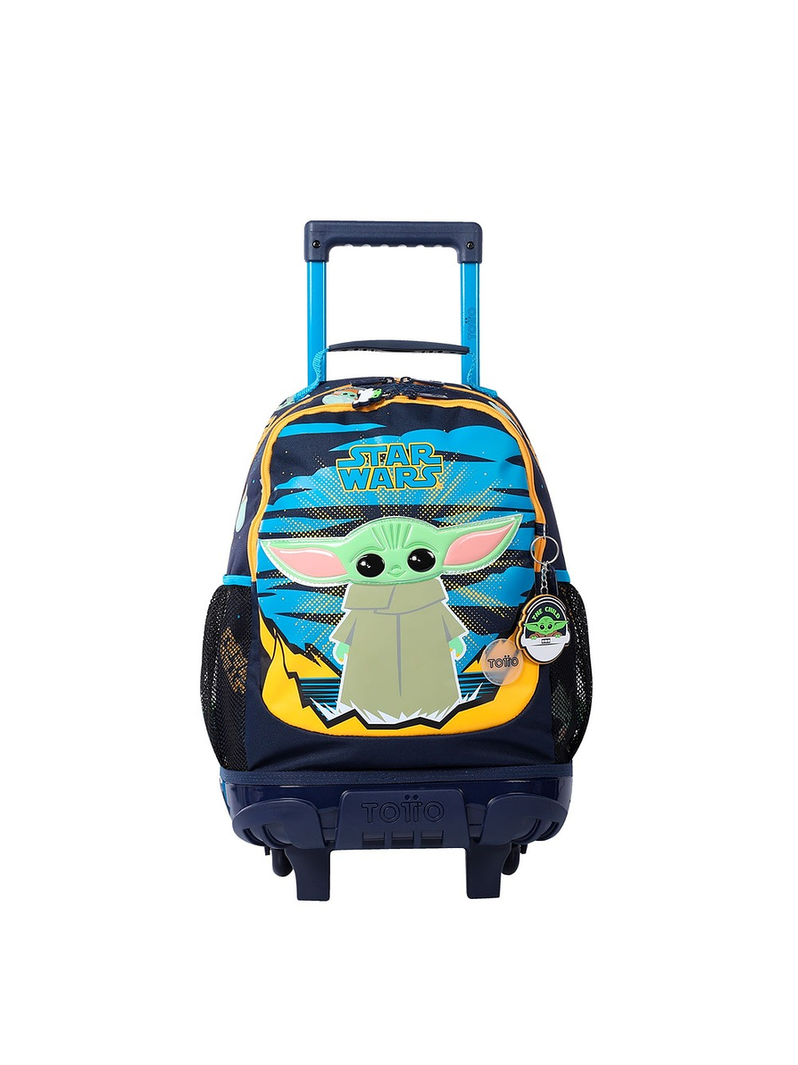 Morral Totto Con Ruedas Niño Bomper Grogu M Azul 1