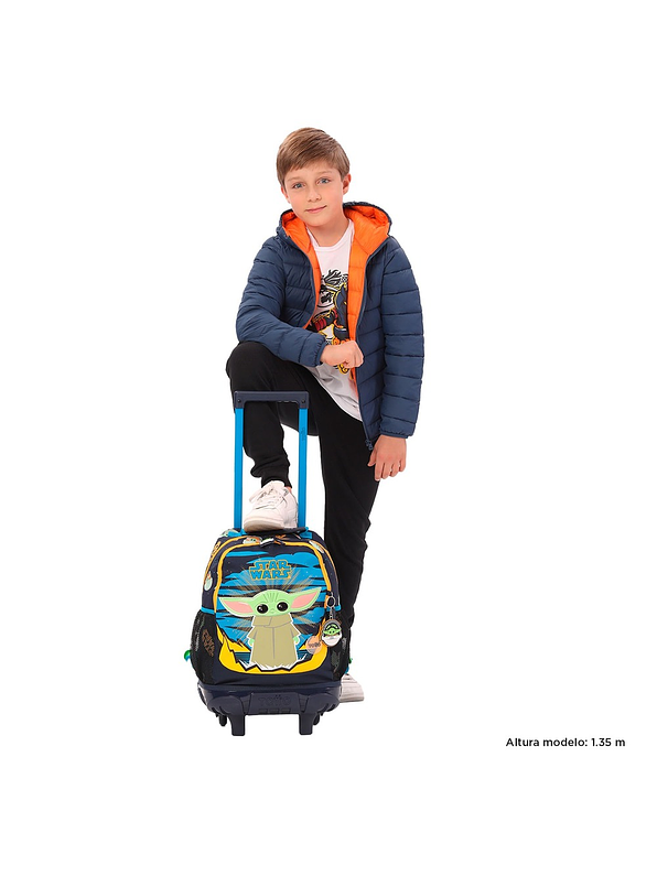 Morral Totto Con Ruedas Niño Bomper Grogu M Azul 3