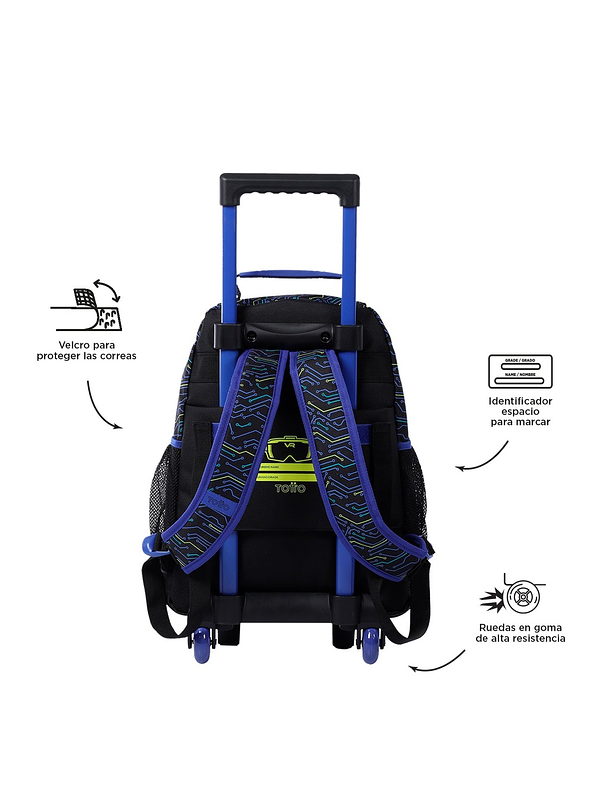 Morral Totto Con Ruedas Niño Bomper Mettaverse M Negro 5