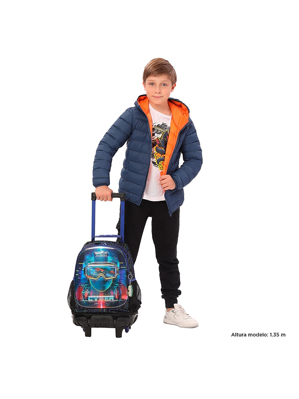 Morral Totto Con Ruedas Niño Bomper Mettaverse M Negro 3