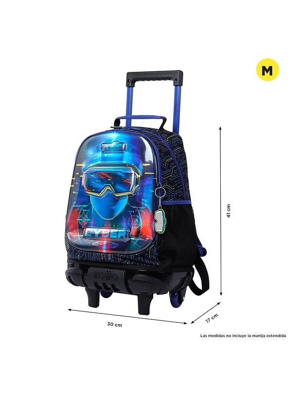 Morral Totto Con Ruedas Niño Bomper Mettaverse M Negro 4