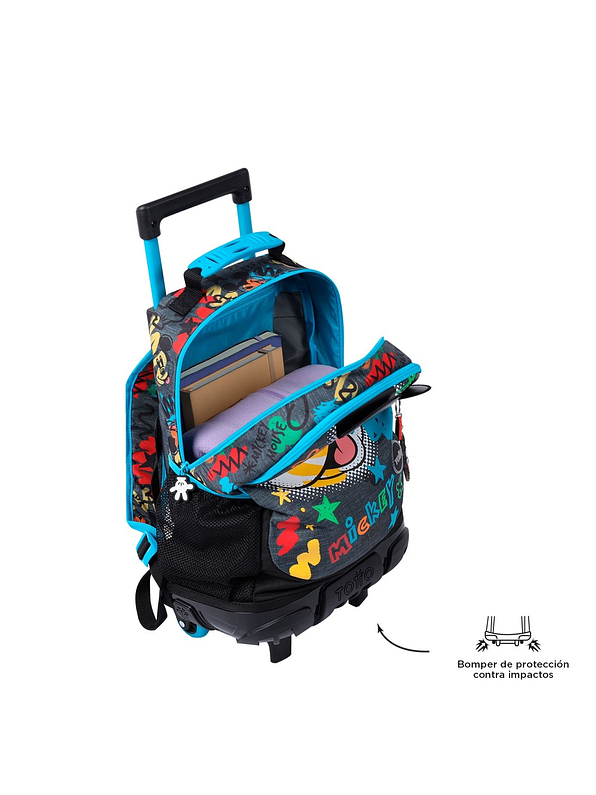 Morral Totto Con Ruedas Niño Bomper Mickey M Gris 5