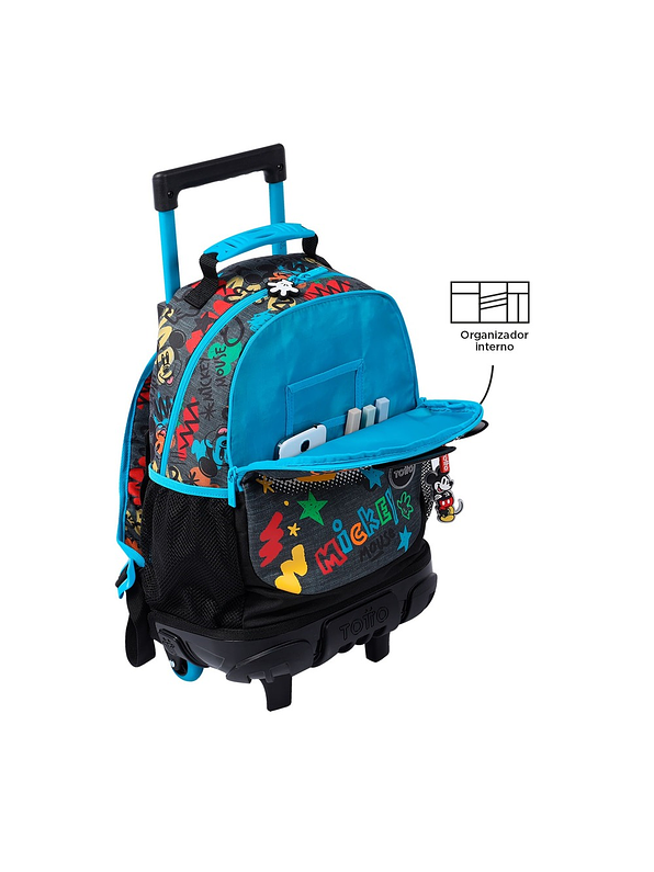 Morral Totto Con Ruedas Niño Bomper Mickey M Gris 2