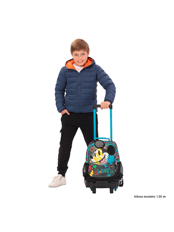 Morral Totto Con Ruedas Niño Bomper Mickey M Gris 3
