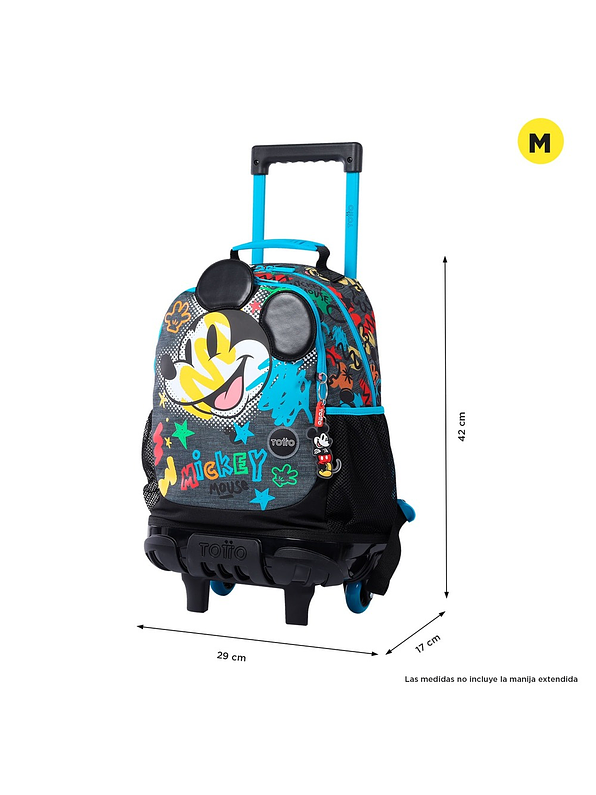 Morral Totto Con Ruedas Niño Bomper Mickey M Gris 4
