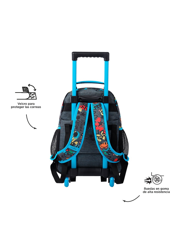Morral Totto Con Ruedas Niño Bomper Mickey M Gris 6