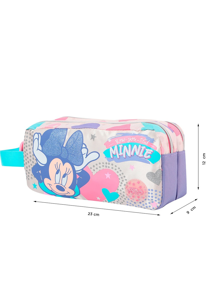 Cartuchera Totto Para Niña Minnie Blanco 3