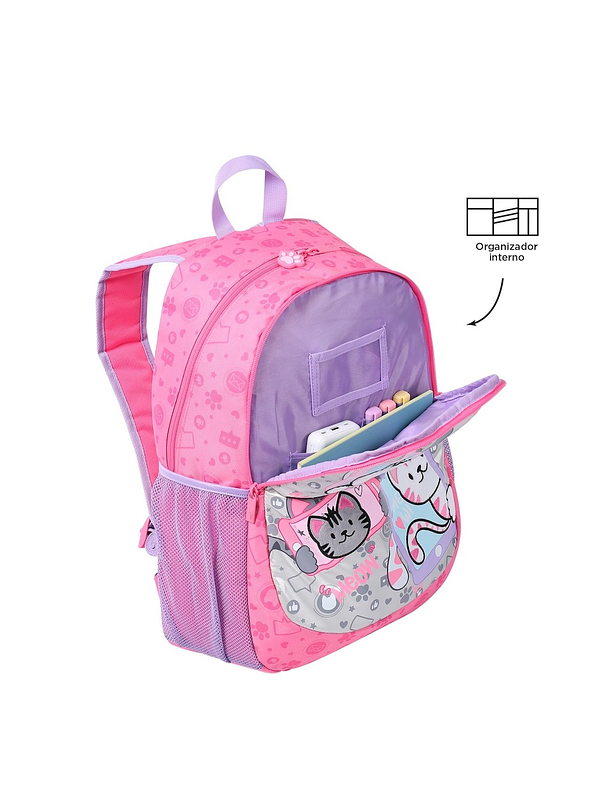Morral Totto Para Niña Selfie Cat L Rosado 4