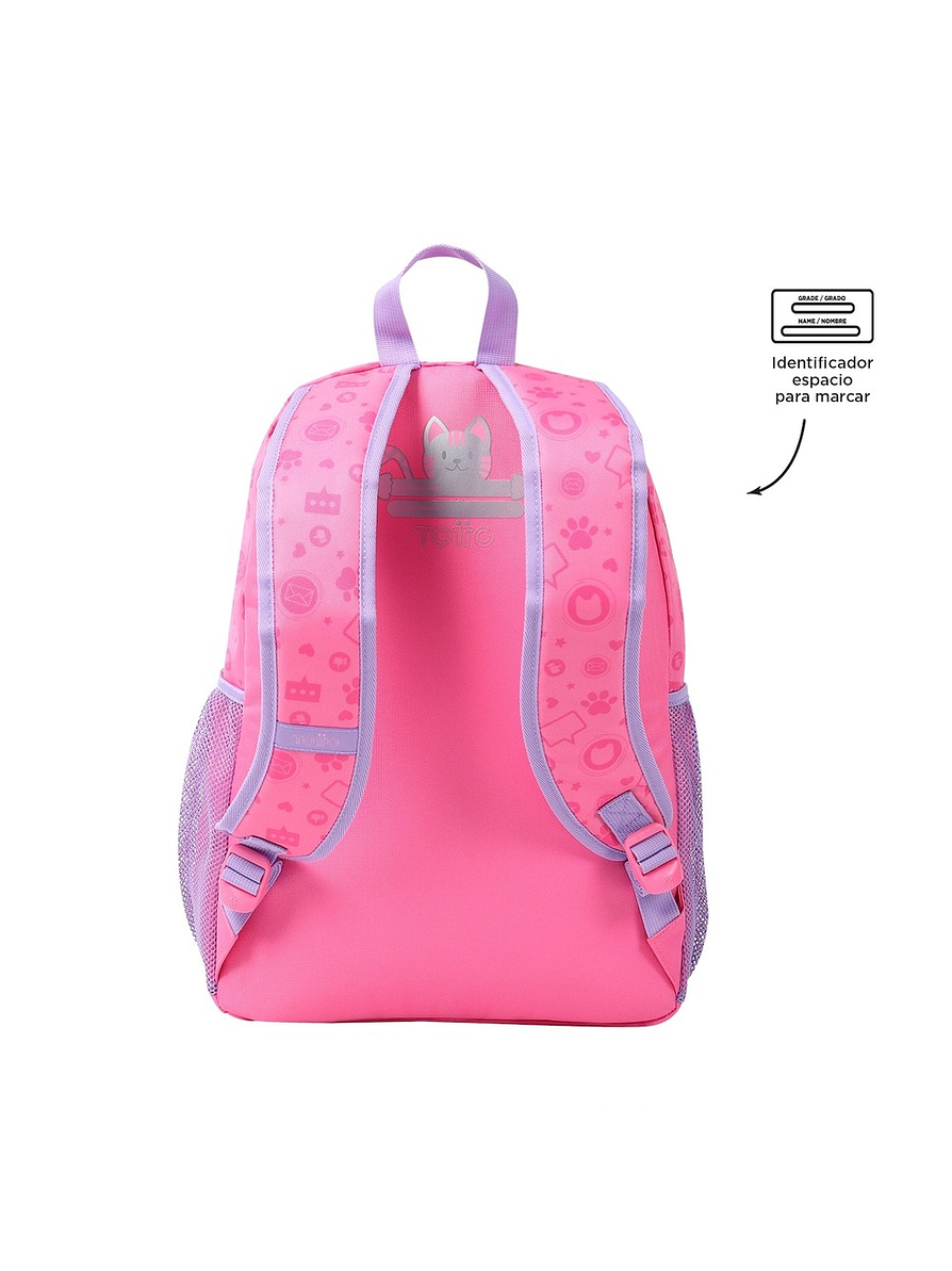 Morral Totto Para Niña Selfie Cat L Rosado 5