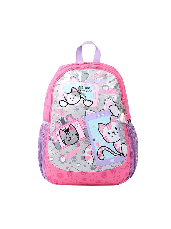Morral Totto Para Niña Selfie Cat L Rosado 1