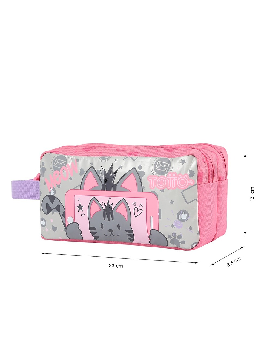 Cartuchera Totto Para Niña Selfie Cat Rosa  3