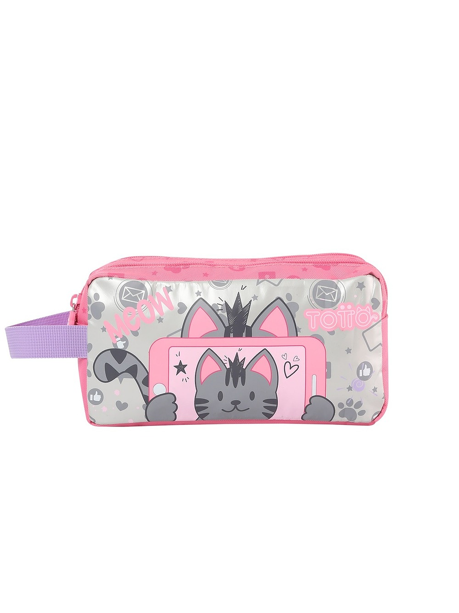 Cartuchera Totto Para Niña Selfie Cat Rosa  1