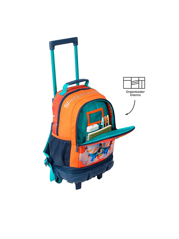 Morral Totto Con Ruedas Niño Bomper Cohety Netic M Naranja 2