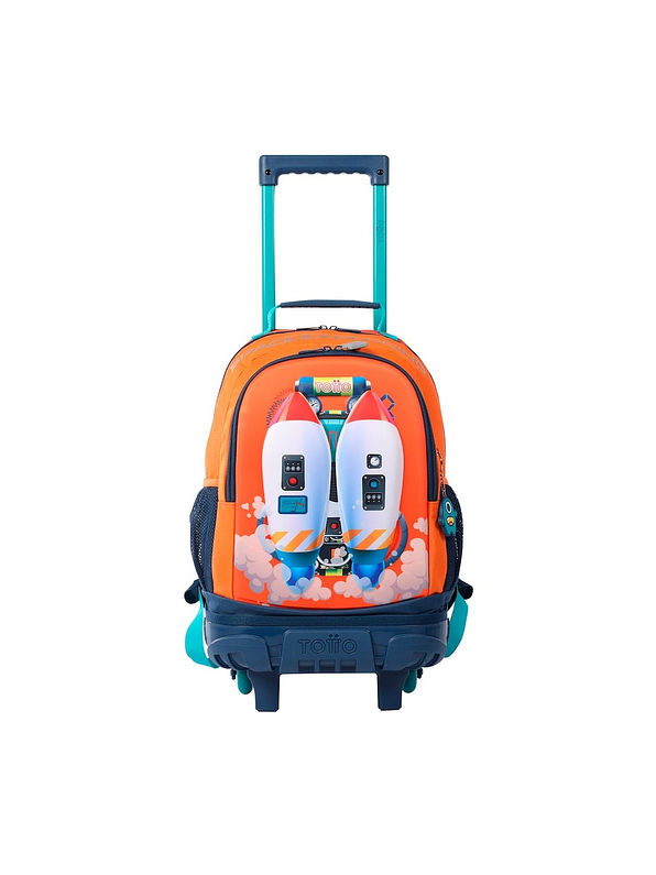 Morral Totto Con Ruedas Niño Bomper Cohety Netic M Naranja 1