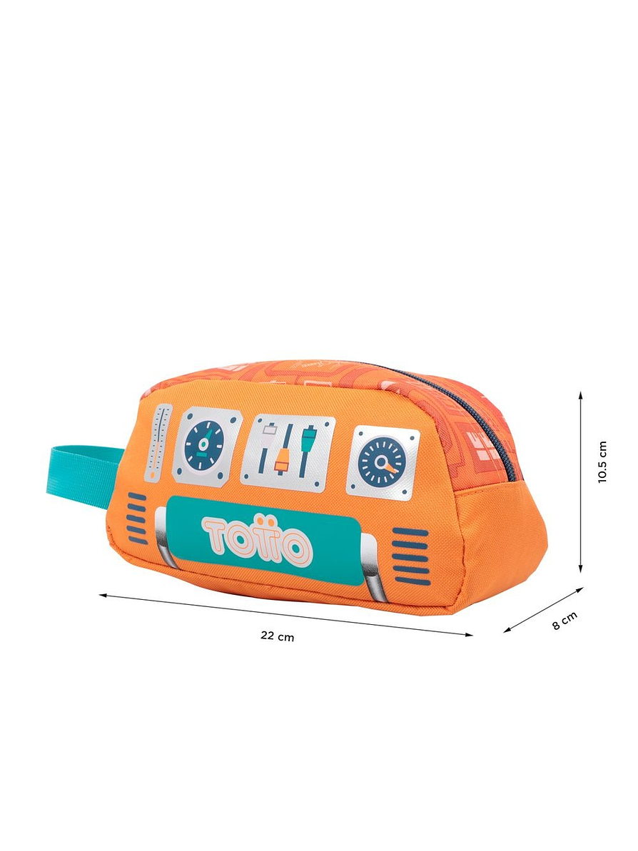 Cartuchera Totto Para Niño Cohety Naranja 3