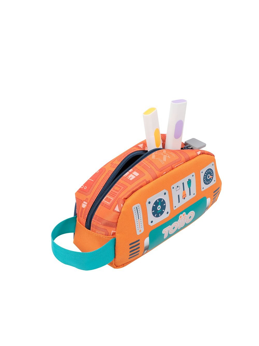 Cartuchera Totto Para Niño Cohety Naranja 2