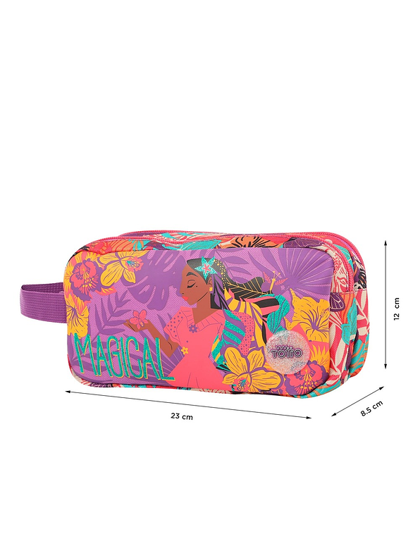 Cartuchera Totto Para Niña Encanto Paradise Morado 3