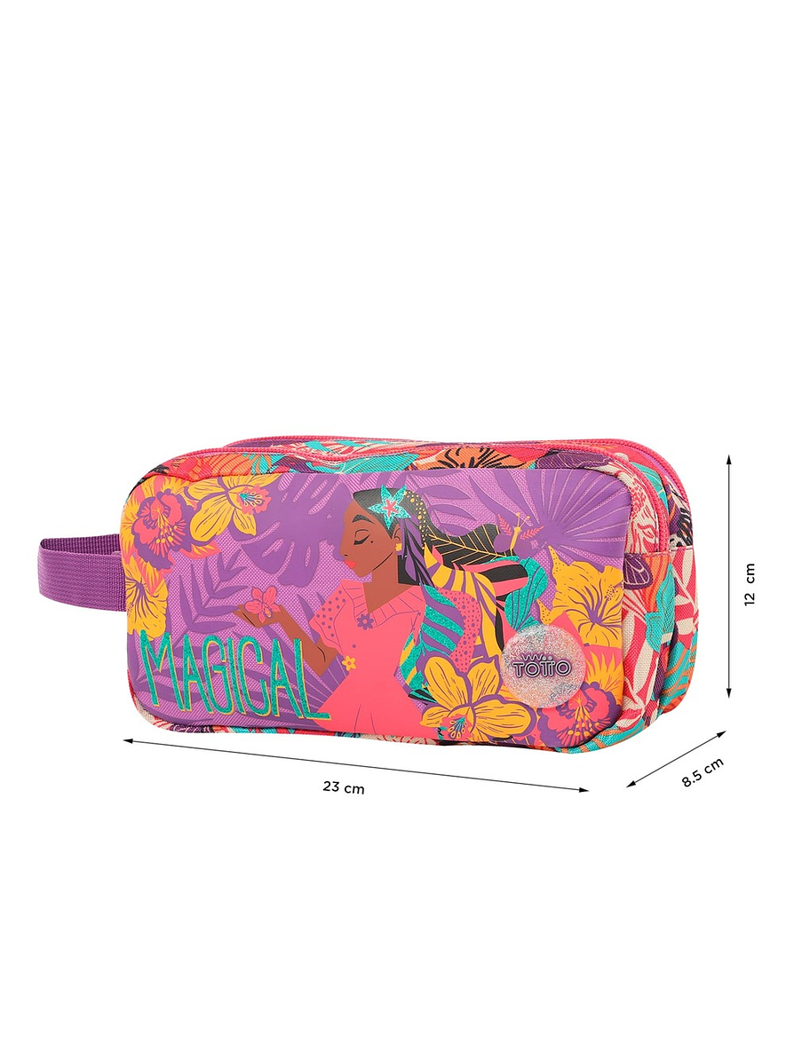 Cartuchera Totto Para Niña Encanto Paradise Morado 3