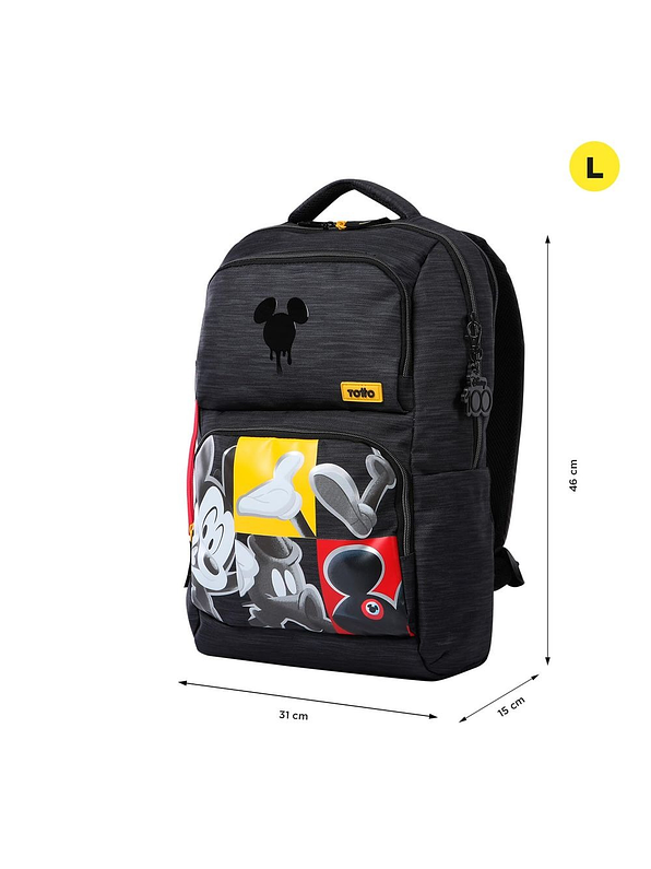Morral Totto Mickey Cm Charcoal Mix  6